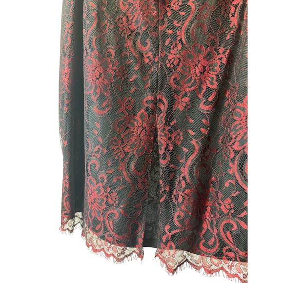 Finity Studio Women's Black Red 100% Skirt Floral Print Back Zip Lined Size 6 - Picture 5 of 6
